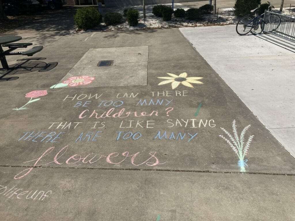 pro-life sidewalk chalk