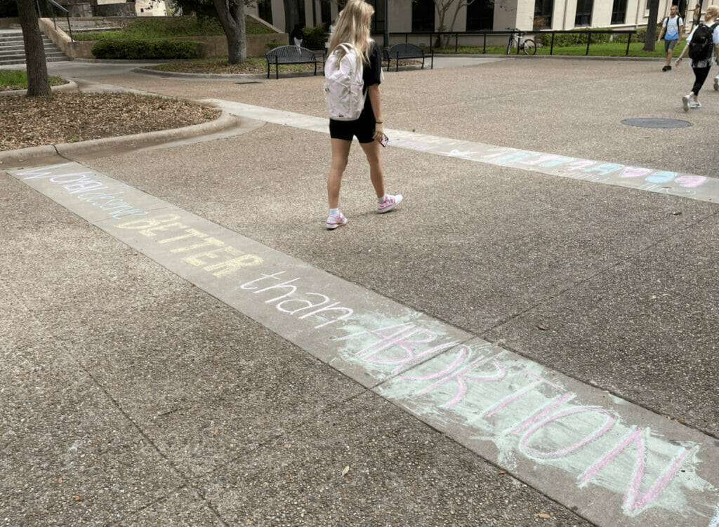 pro-life sidewalk chalk