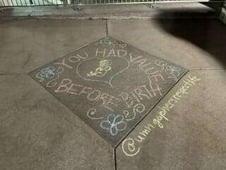 pro-life sidewalk chalk