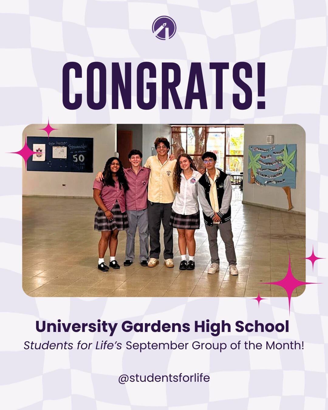 Students for Life Group of the Month - University Gardens High School