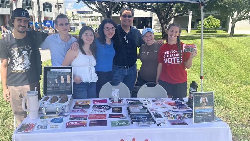 A pro-life display from the fall campus tour.